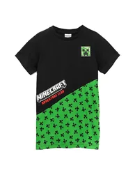 Minecraft Childrens/Kids Creeper Colour Block T-Shirt - Black