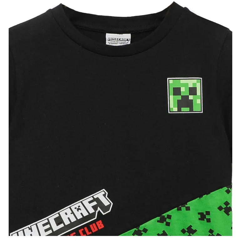 Minecraft Childrens/Kids Creeper Colour Block T-Shirt - Black - 3