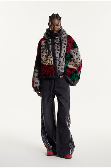 Eemeli Faux Fur Deconstruct Leopard Jacket