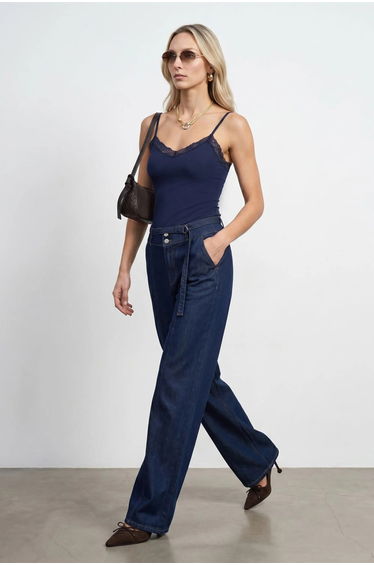 Dilvin Slim Fit Sleeveless V-Neck Cami Blouse