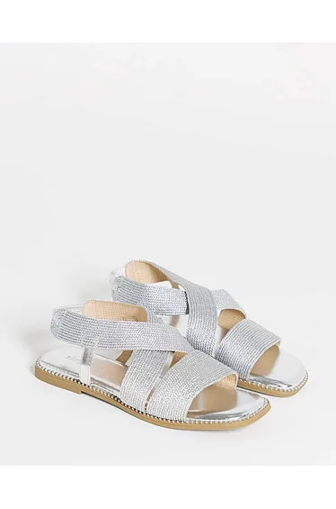 Elasticated Flat Sandals Extra Wide Fit