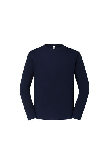 Fruit of the Loom Mens Iconic Premium Long-Sleeved T-Shirt - Deep Navy