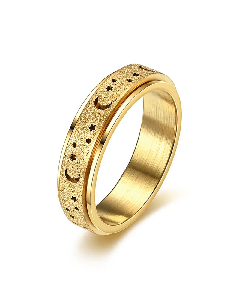Star and Moon Stainless Steel Ring - 3