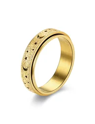 Star and Moon Stainless Steel Ring - 4