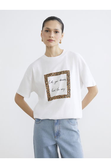 Crew Neck Printed Women's T-Shirt