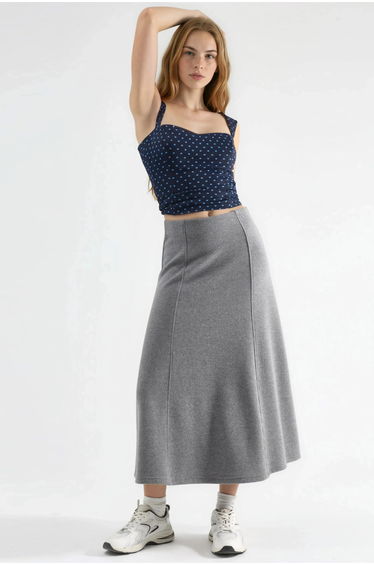 BUSEM Soft Textured A-Line Midi Skirt