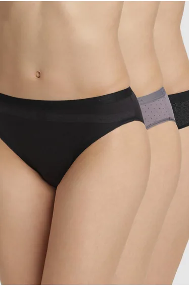 Pack of 3 Les Pockets Knickers in Stretch Cotton