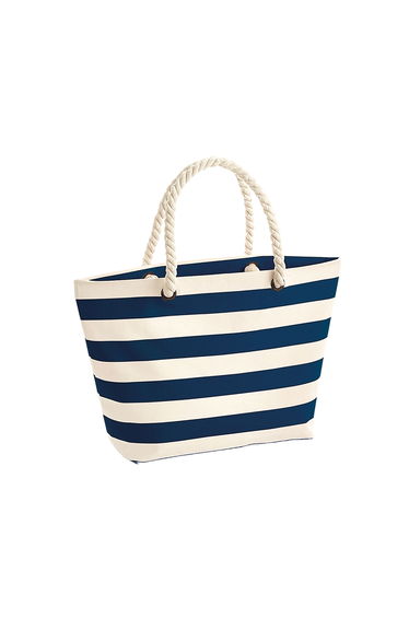 Westford Mill Boardwalk Striped Tote Bag - Natural/Admiral Navy