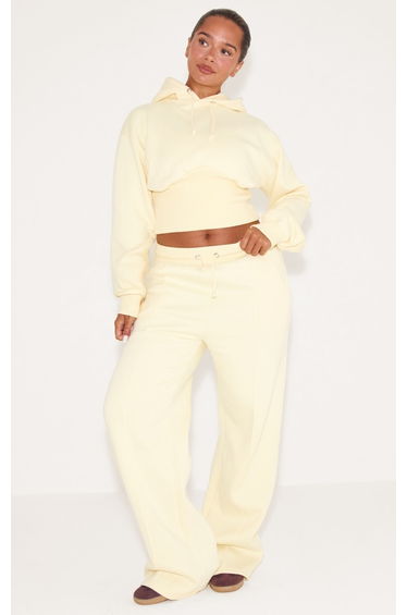 Shape Lemon Sweat Cropped Shirred Waist Hoodie