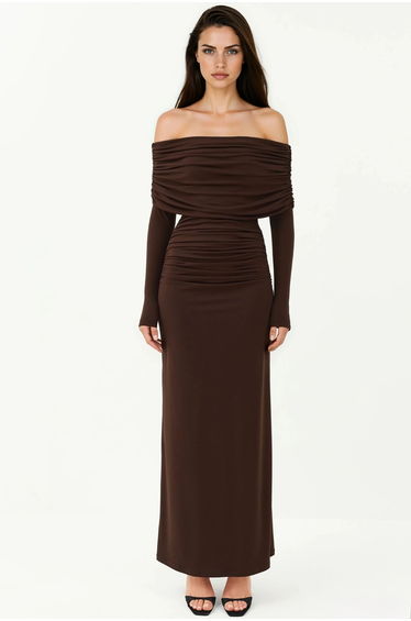 Off-Shoulder Bodycon Maxi Dress