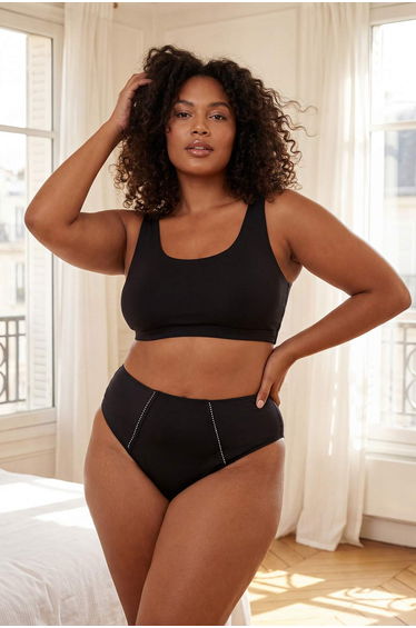 Black Silver Stone Printed Plus Size Panties