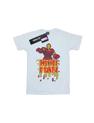 Marvel Mens Iron Man Pixelated T-Shirt - White - 1