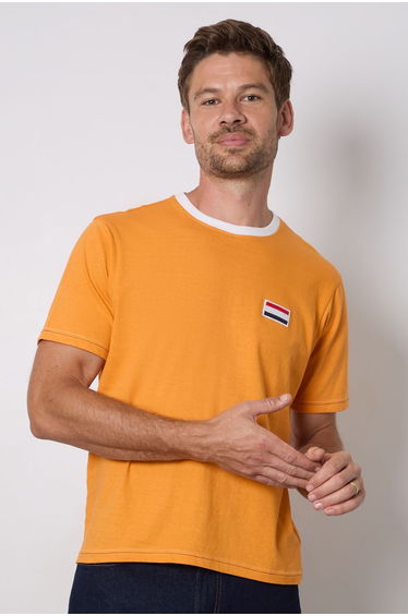 Orange Netherlands Print Crew Neck T-Shirt