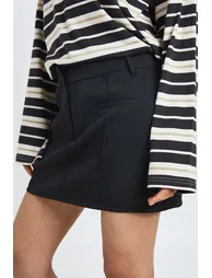 Tall Seam Detail Fitted Skort - black - 3