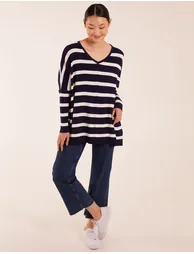 Striped V Neck Jumper