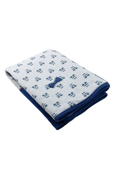Winter Padded Velour Blanket - White