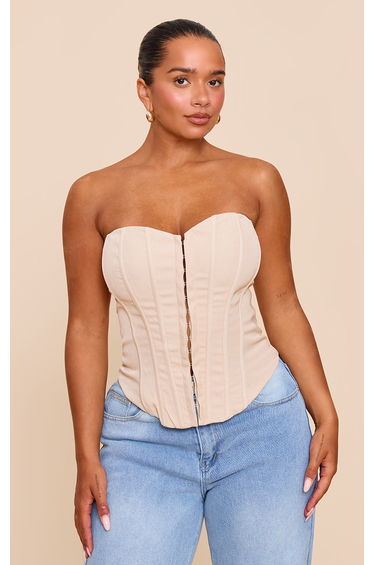 Shape Stone Hook & Eye Front Boned Corset Top