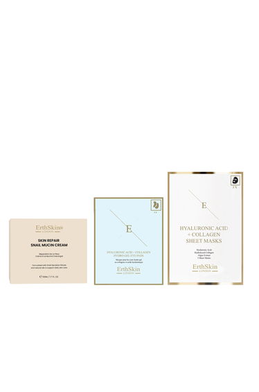 Skin Repair Snail Mucin Cream 50ml + Hyaluronic Acid + Collagen Hydrogel Eye Pads 5 X 2 + Hyaluronic Acid & Collagen Mask (3 Sheets)