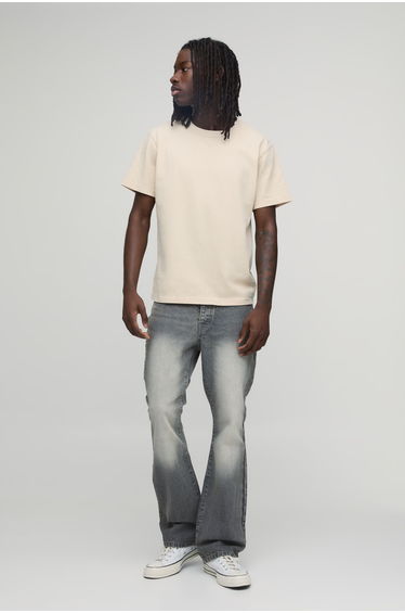 Basic Flared Fit Jeans - stone