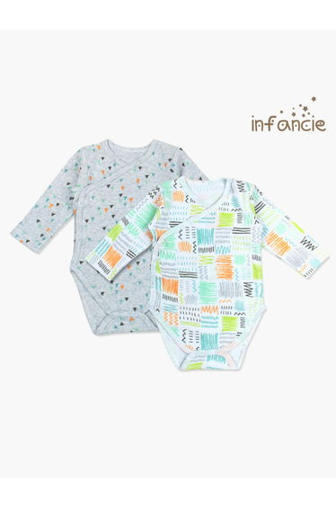 Pack of 2 - Graphic Print Long Sleeve Bodysuit