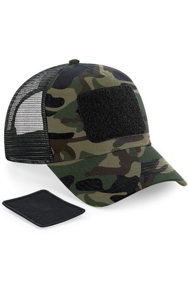 Beechfield Patch Snapback Trucker Cap - Jungle Camo