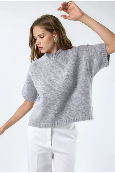 Relaxed Fit Crew Neck Knitwear Sweater