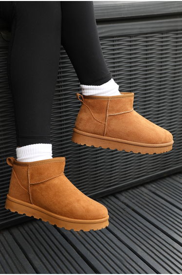 MAPLE FAUX FUR LINING ANKLE BOOTS IN CHESTNUT SUEDE