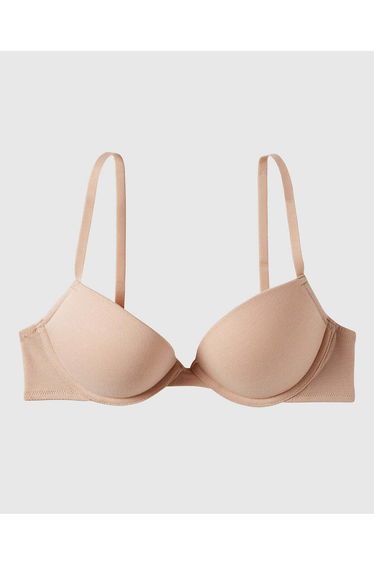 Cotton Push Up Bra in Rosetan