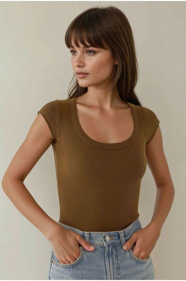 Slim Fit Crew Neck Crop T-Shirt