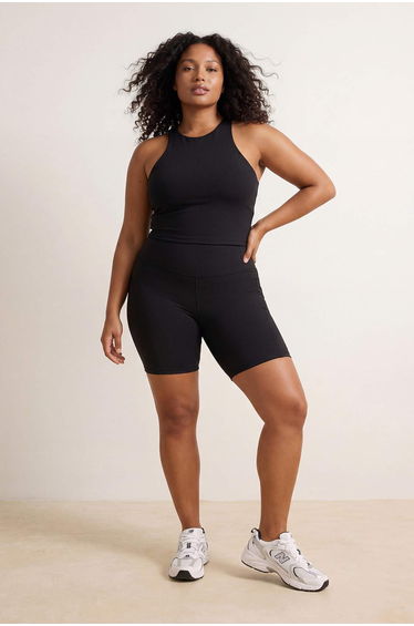 Black Knitted Sports Biker/Cyclist/Short Plus Size Leggings