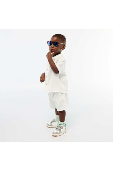 Two-piece shirt and shorts set WHITE
