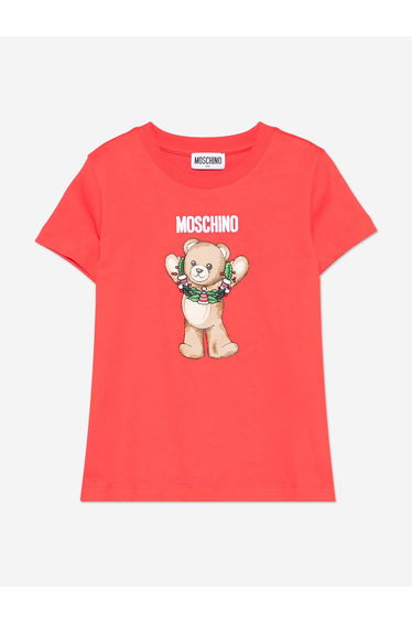 Kids Seasonal Teddy T-Shirt in Red