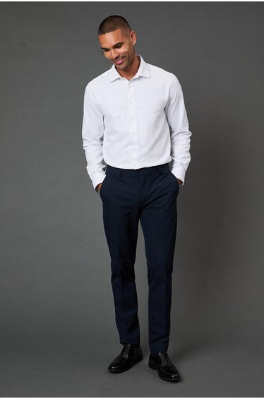 Navy Stretch Skinny Fit Suit Trousers