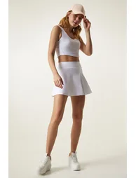 Happiness İStanbul White Ruffled Skorts - 3