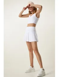 Happiness İStanbul White Ruffled Skorts - 1