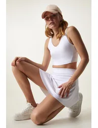 Happiness İStanbul White Ruffled Skorts - 2