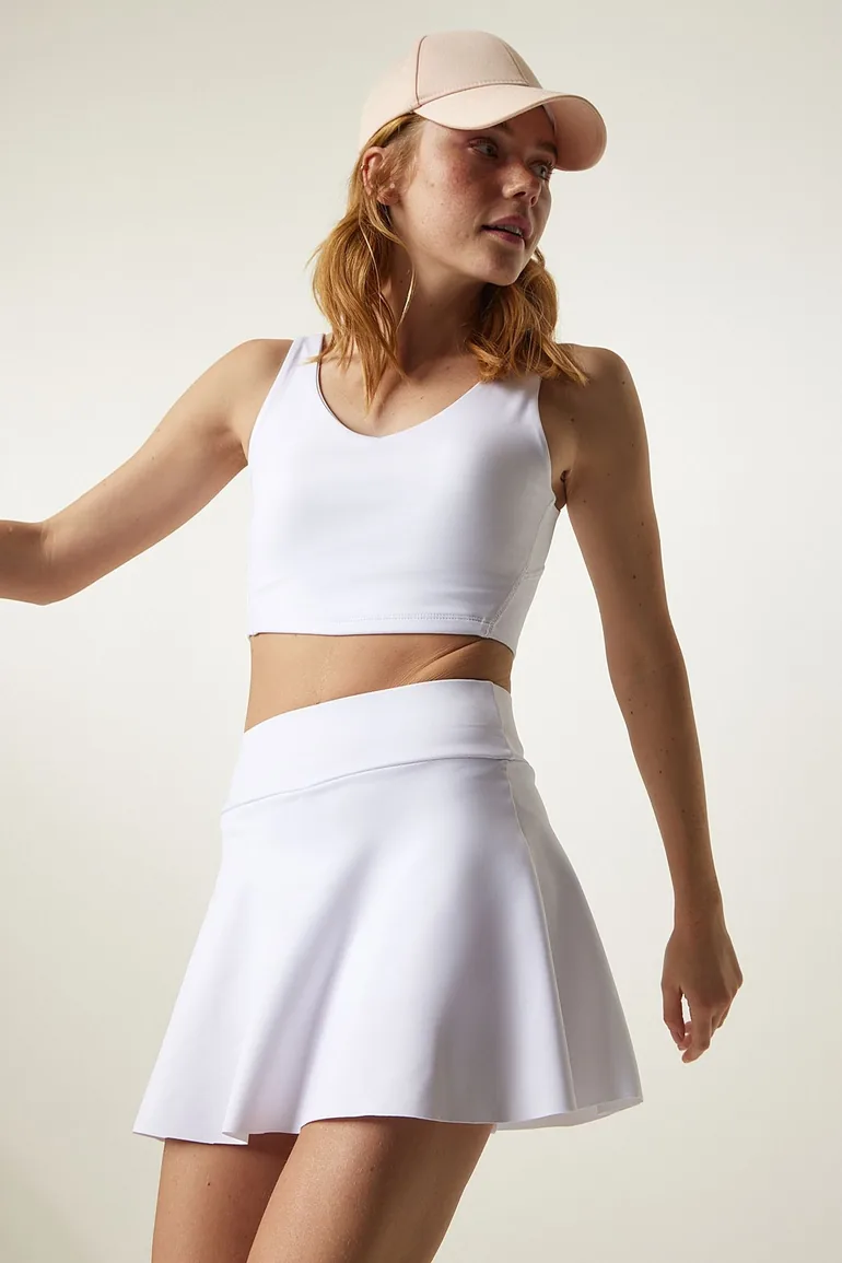 Happiness İStanbul White Ruffled Skorts - 4