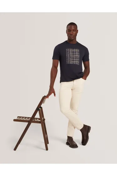 تيشيرت تيد بيكر كحلي بطبعة كاروهات بأكمام قصيرة