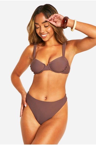 Mix & Match High Waist Bikini Brief - beige