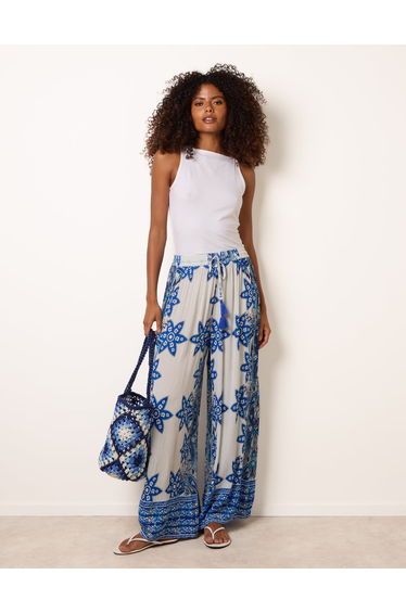 Paisley Floral Wide Leg Printed Trousers product thumbnail 2