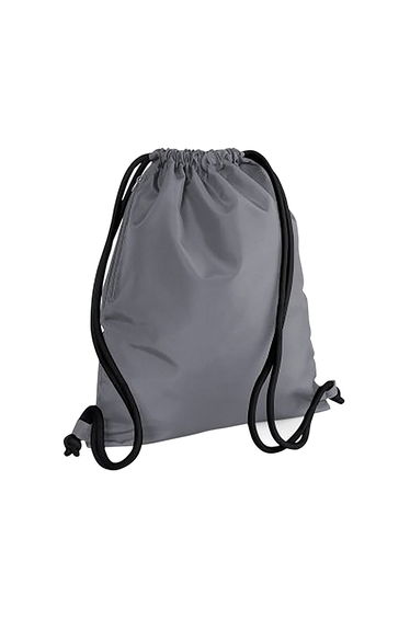 Bagbase Icon Drawstring Bag/Gymsac (Pack of 2) - Graphite Grey/Black
