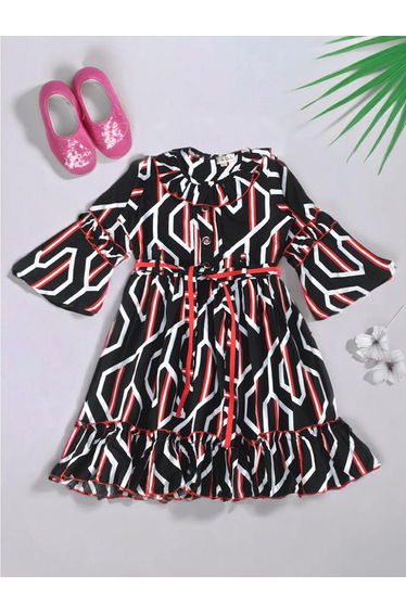 All-Over Print Tiered Dress