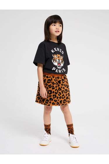 KENZO Girls Leopard Skirt in Orange