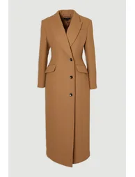 Wool Blend Tailored Fitted Coat - 3
