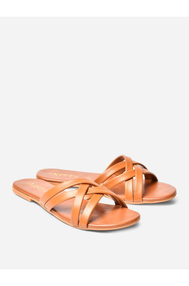 Cross Strap Open Toe Flat Sandals
