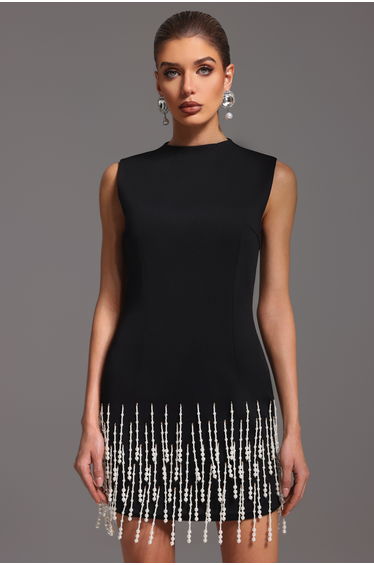 Nanci Sleeveless Pearl Mini Dress