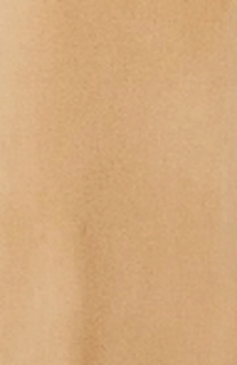 Women's Camel Longline Coat with Notch Colla - 6