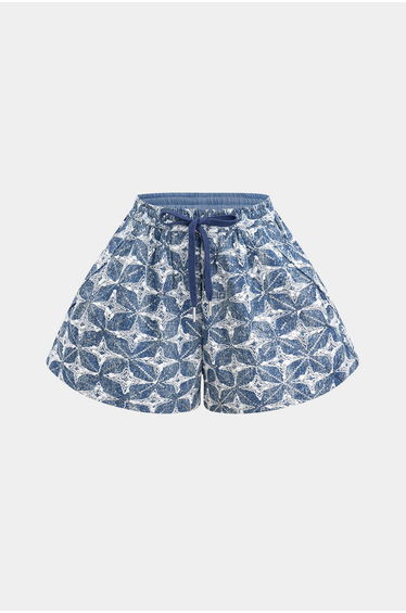 Denim Drawstring Shorts