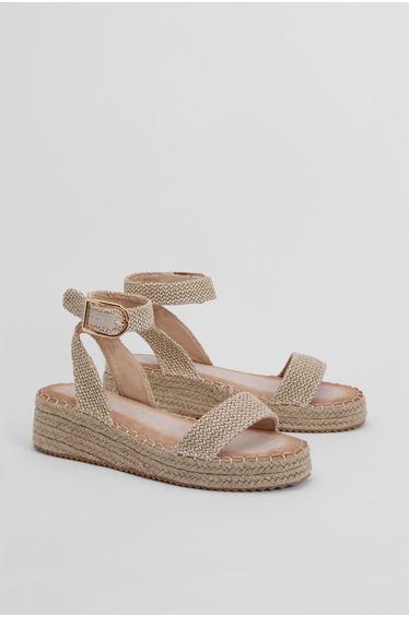 Riva Faux Suede Strap Medium Espadrille Wedge Sandals