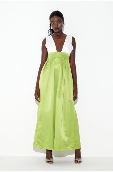 Candis Plunge Satin Maxi Dress